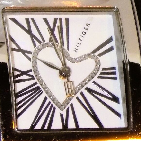 Tommy Hilfiger with Tag Watch 1780944 Heart, White Leather Band Logo Hand - Picture 8 of 10